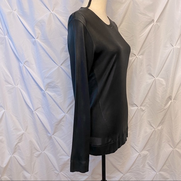 Helmut Lang | Sleek Coated Long Sleeve Top | Small - Picture 2 of 11